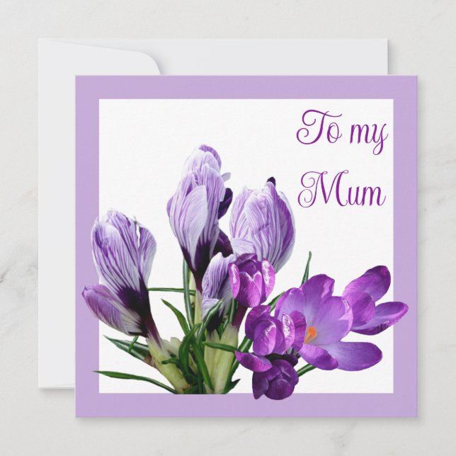 Happy Mother's day purple floral bright colorful  Card (Front)
