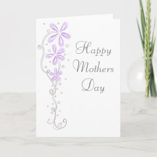 Happy Mothers Day Purple Flowers Card