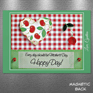 Happy Mothers Day Quilled Cherry Magnetic Card