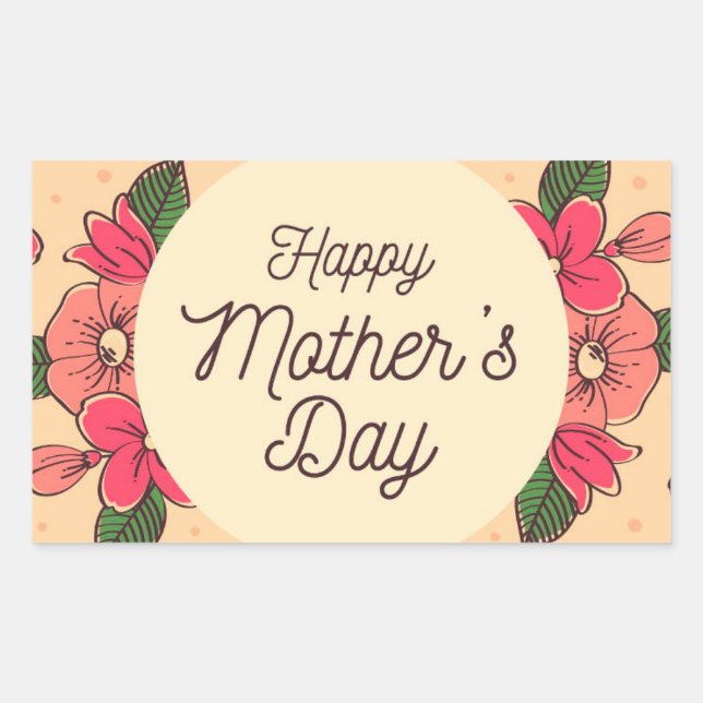 Happy Mother's Day Rectangular Sticker (Front)