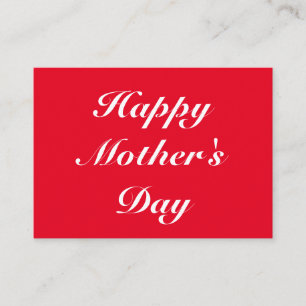 Happy Mother's Day red classic script elegant Advice Card