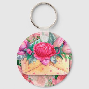 Happy Mother's Day Red Pink Purple Floral Flowers Key Ring
