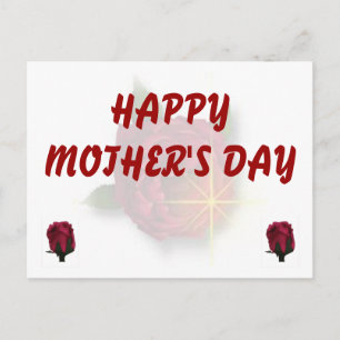 Happy Mother's Day Red Rose Postcard
