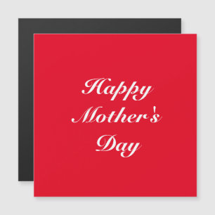 Happy Mother's Day, red white magnetic card