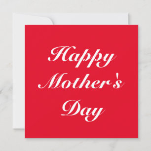 Happy Mother's Day red white script elegant Card