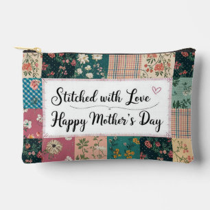 Happy Mother's Day - Retro Cute Quilt Pattern Accessory Pouch