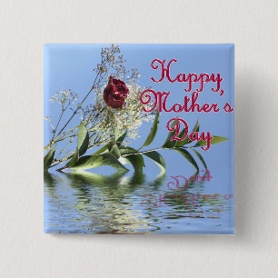 Happy Mothers Day Rosy Reflection 15 Cm Square Badge