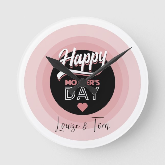 Happy mother's day round clock (Front)