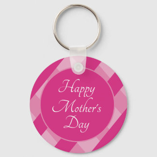 Happy Mother's Day Shades of Pink Stripes Simple Key Ring