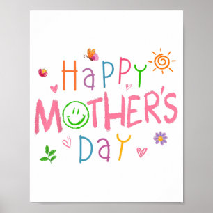 Happy Mothers Day Shirt For Toddler Baby Kids Sayi Poster
