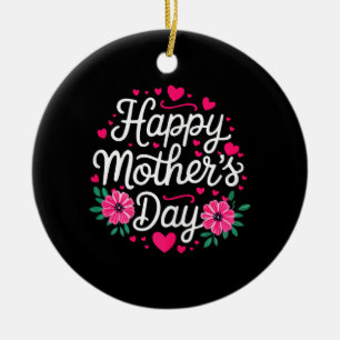 Happy Mother's Day Shirt Women Mum Grandma Mothers Ceramic Tree Decoration