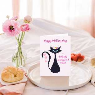Happy Mother's Day Siamese Cat With Flowers  Card