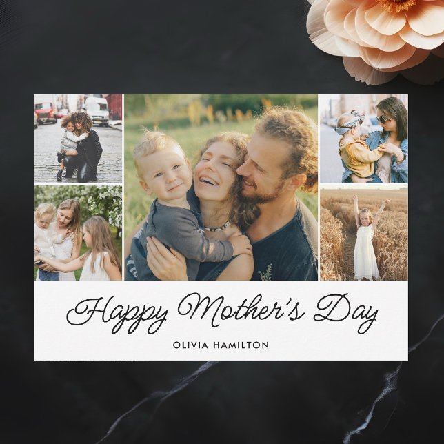 Happy Mother's Day Simple Elegant Photo Holiday Card (Creator Uploaded)