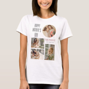 Happy Mothers Day Simple Modern Script 4 Photo T-Shirt