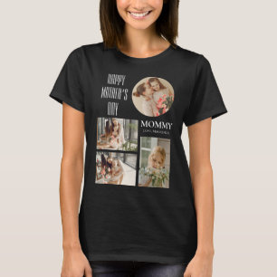 Happy Mothers Day Simple Modern Script 4 Photo T-Shirt