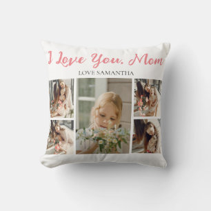Happy Mothers Day Simple Modern Script 5 Photo Cushion