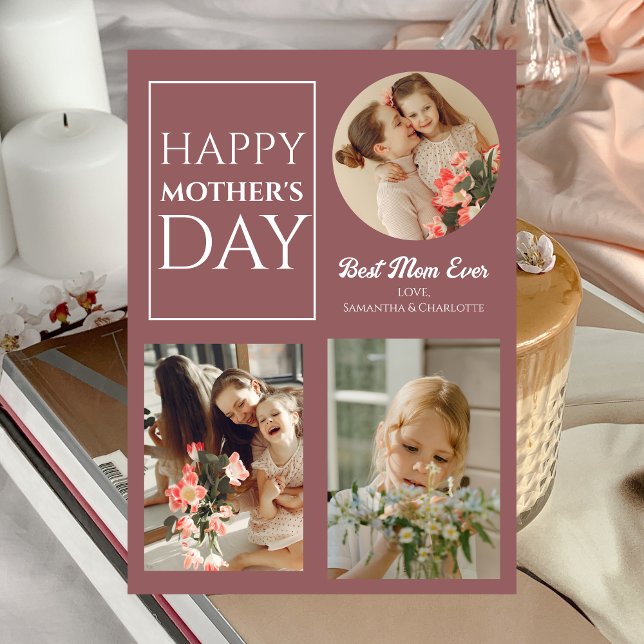 Happy Mothers Day | Simple Modern Script Photo Card (Creator Uploaded)