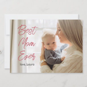 Happy Mother's day simple sweet mum & baby photo  Holiday Card