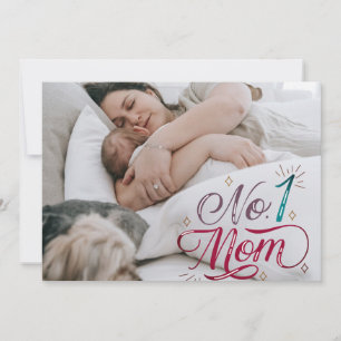 Happy Mother's day simple sweet mum & baby photo Holiday Card