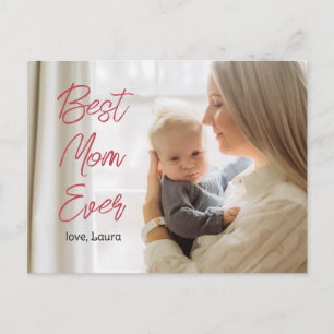 Happy Mother's day simple sweet mum & baby photo Holiday Postcard