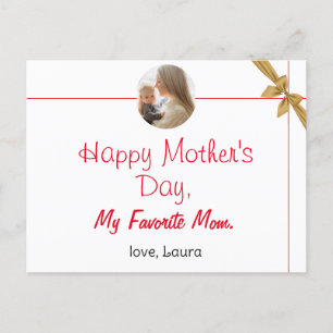 Happy Mother's day simple sweet mum & baby photo Holiday Postcard