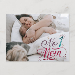 Happy Mother's day simple sweet mum & baby photo Holiday Postcard