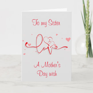 HAPPY MOTHER'S DAY **SISTER**  MOTHER'S DAY CARD