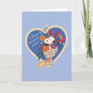 Happy Mother's Day   Snoopy Mum Heart Bouquet Card