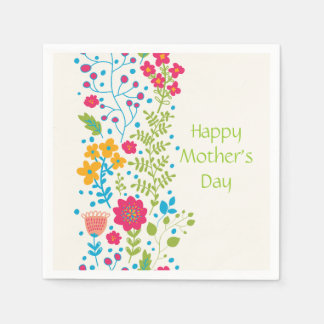 Happy Mother's Day Spring Flowers Napkin
