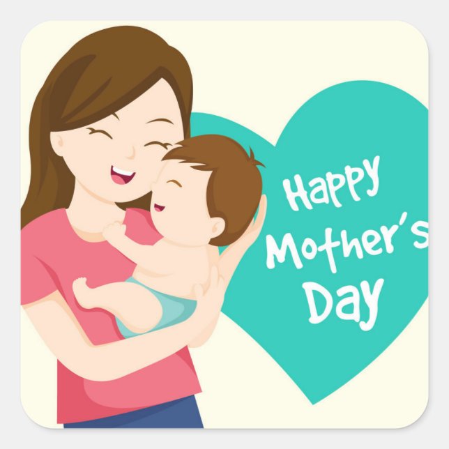 Happy Mother's Day Square Sticker (Front)