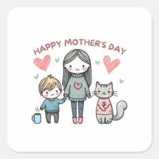 Happy Mother's Day Square Sticker