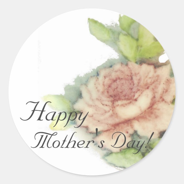 Happy Mother's Day! Sticker-Cust. Classic Round Sticker (Front)