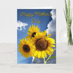 Happy Mother's Day Sunflower Trio Quote Holiday Card
