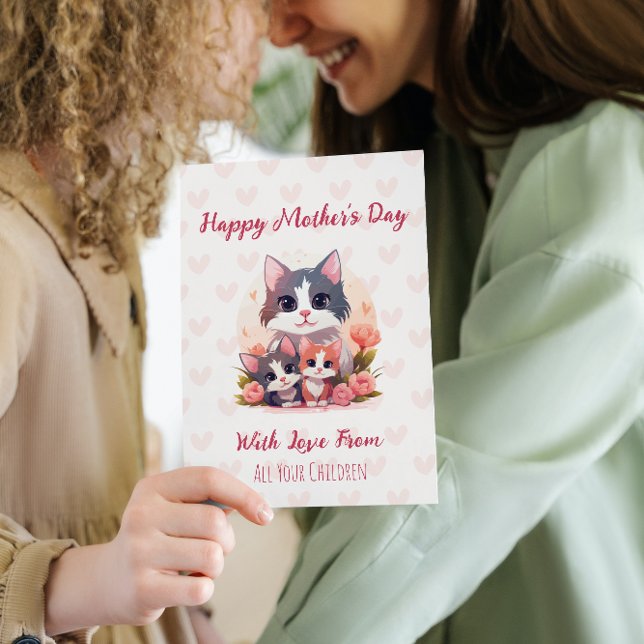 Happy Mother's Day Sweet Pastel Cat Holiday Card (Creator Uploaded)