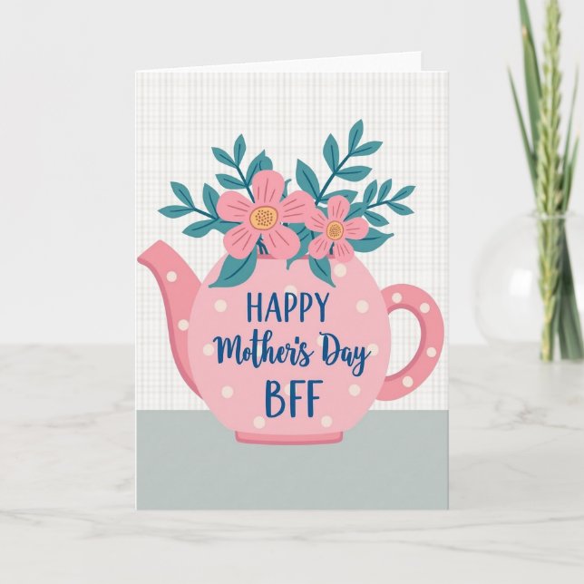 Happy Mothers Day Teapot Card (Front)