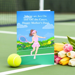 Happy Mother's Day Tennis Player Mum Card