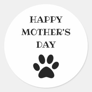 Happy Mother's Day Text World's Greatest Dog Mum Classic Round Sticker