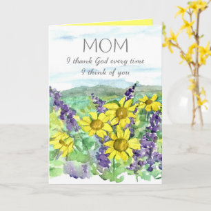 Happy Mother's Day Thank God For You Spring Flower Card