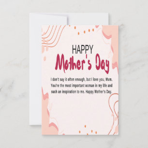 happy mother's day thank you card