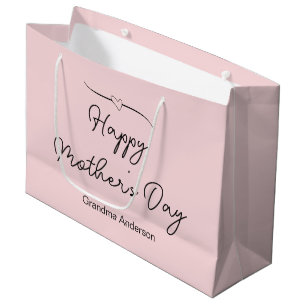 Happy Mother's Day to Grandma Pale Pink Large Gift Bag
