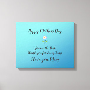Happy Mother's Day to Mum with Flower Canvas Print
