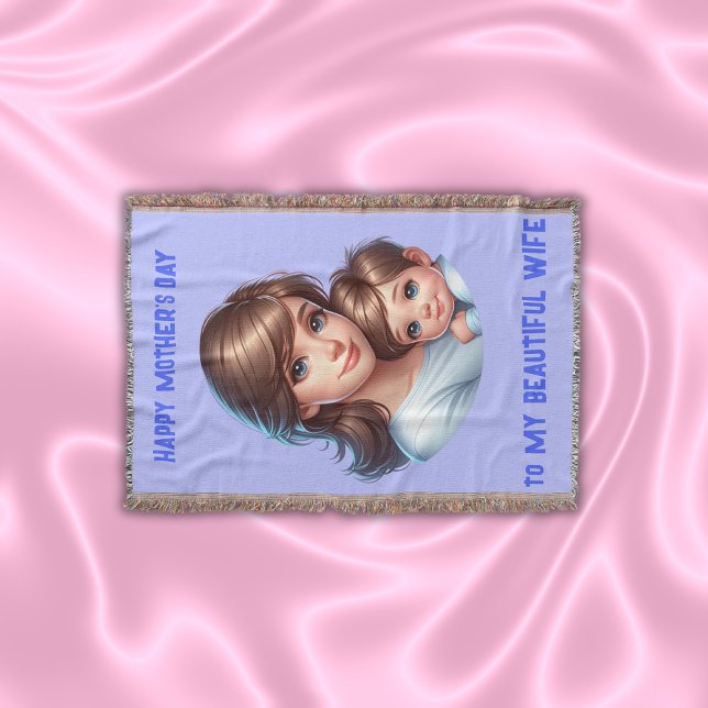 Happy Mother's Day to My Beautiful Wife | Throw Blanket (Creator Uploaded)