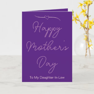 Happy Mother's Day To My Daughter-In-Law Purple Card