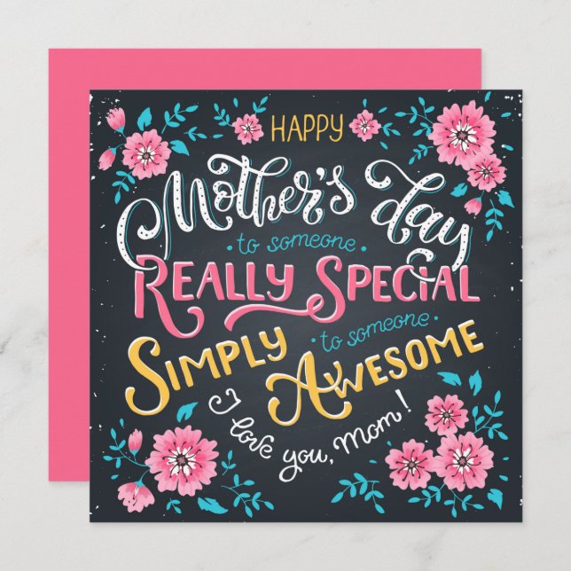 Happy Mother's Day | to Special and Awesome Mum Holiday Card (Front/Back)