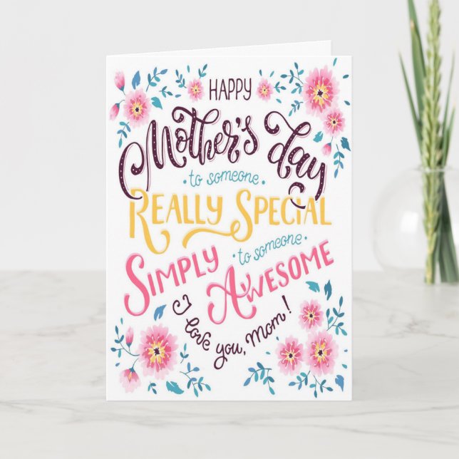 Happy Mother's Day | to Special and Awesome Mum Holiday Card (Front)
