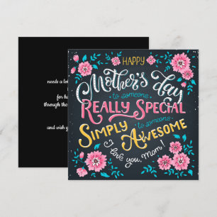 Happy Mother's Day to Special and Awesome Mum Holiday Card