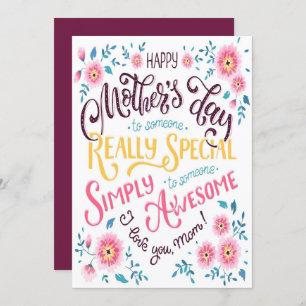 Happy Mother's Day   to Special and Awesome Mum Holiday Card