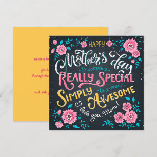 Happy Mother's Day to Special and Awesome Mum Holiday Card