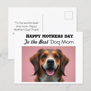 Happy mothers day To the Best Dog Mum Holiday Postcard