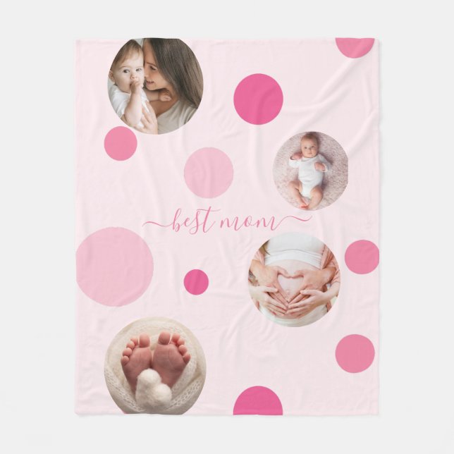 Happy Mother's Day to The Best Mum Photo Fleece Blanket (Front)